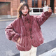 鉑朗尼奧金絲絨羽絨服短款女韓版時(shí)尚短款金絲絨羽絨服女2024冬季新款顯瘦 夢(mèng)幻紫 XS 85-100斤