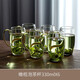 青蘋(píng)果（QINGPINGGUO） 玻璃綠茶杯透明帶把個(gè)人杯女士茶樓專(zhuān)用泡茶水杯子牛奶杯 橄欖綠泡茶杯330ml 6只裝