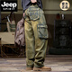 JEEP SPIRIT厚料超大直筒工裝牛仔褲男特寬松加肥大碼胖子休閑水桶多口袋長(cháng)褲 復古懷舊 32 碼適合135-145斤