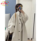 DXOT中長(zhǎng)款高個(gè)子白色風(fēng)衣外套女2025秋冬新款小個(gè)子英倫風(fēng)大衣超好看 白色  M