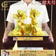 賀隆來(lái)黃金鍍金送新人閨蜜朋友結婚禮物高檔創(chuàng  )意新婚禮品周年紀念日擺件 喜結良緣超大號 金箔定制