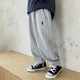 海媽家兒童華棉運(yùn)動(dòng)長(zhǎng)褲2024春秋新款男童韓版童裝休閑褲衛(wèi)褲中大童褲子 灰色 110cm