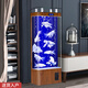 美諾魚(yú)缸客廳半圓型魚(yú)缸屏風(fēng)大中小型家用落地式玻璃金魚(yú)缸生態(tài)免換水 黃花梨色 60*40*138
