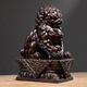 木雕獅子一對(duì)風(fēng)水鎮(zhèn)宅實(shí)木北京宮門獅擺件家居辦公室工藝品送禮物 木獅子高14CM單只左右隨機(jī)