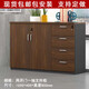 震業(yè)辦公文件柜矮柜儲物柜臥室辦公室組合柜茶水柜帶鎖木質(zhì)打印機柜子 胡桃雙門(mén)四抽1200*400*800