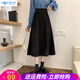 歐貝汐毛呢半身裙2025新款女秋冬高腰春秋裙子長(zhǎng)裙夏A字裙咖色棕色傘裙 黑色 L