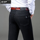 JEEP SPIRIT牛仔褲男2025秋冬季厚款男士中腰直筒商務(wù)休閑褲中青年彈力長(cháng)褲子 8018#黑色 秋冬新款 厚款 30 2.3尺