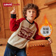 Levi's李維斯兒童裝男童加絨衛(wèi)衣秋冬款洋氣拜年服長袖上衣寬松潮衣服 【冬季加絨】大麗花紅 130 /64 【建議身高116-122cm】