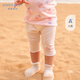 愛慕兒童（AIMER KIDS）夏季薄款寶寶衣服嬰兒防蚊打底褲大屁屁褲柔軟高彈莫代爾艾草防蚊 白 90