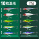 名犀飄落鐵板路亞餌遠投沉水路亞假餌翹嘴鱸魚(yú)擬餌亮片vib淡水通殺餌 沖量10枚混搭25g