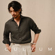 CULTUM100%亞麻襯衫薄款溫莎領(lǐng)透氣長(zhǎng)袖襯衫男純色商務(wù)休閑復(fù)古百搭襯衣 棕綠色 M