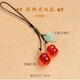 順之謎事事如意創(chuàng  )意飾品琉璃柿子掛繩復古中國風(fēng)柿葉有成掛件吊墜飾品 好事成雙（紅色柿子）