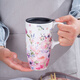 愛屋.格林馬克杯大容量陶瓷杯帶蓋水杯咖啡杯景德鎮(zhèn)女生高顏值生日禮物 繁華似錦3LTM7278N500ml