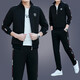 高端品牌運動(dòng)套裝男春秋季高檔輕奢時(shí)尚三件套跑步健身運動(dòng)服男 12黑色 3XL 適合155到170斤
