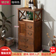 宜美嘉居地中海實(shí)木五斗柜美式復(fù)古收納柜儲(chǔ)物柜田園客廳玄關(guān)柜陽(yáng)臺(tái)抽屜柜 鏤空款咖啡色 整裝