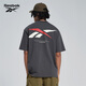 Reebok銳步官方24新品男女同款運(yùn)動(dòng)休閑寬松LOGO針織短袖T恤 24SRM425UGH1 黑色 XL