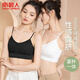 南極人瑜伽運(yùn)動(dòng)交叉美背內(nèi)衣女吊帶背心女夏帶胸墊內(nèi)搭文胸抹胸黑+白