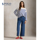 Polo Ralph Lauren 拉夫勞倫 女裝 經(jīng)典款棉質(zhì)闊腿牛仔褲RL26402 400-藍色 XS (0)