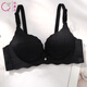 俏曼芬小胸聚攏內衣女無(wú)痕收副乳調整型無(wú)鋼圈加厚上托顯大胸罩少女文胸 黑色（單件） M 34/75(AB通杯厚約3CM)