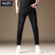 增致牛仔（zengzhi）牛仔褲子男新款中腰彈力舒適黑色顯瘦修身小腳百搭九分褲褲子 黑色 32