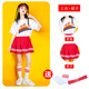 梓嘉福拉拉隊服裝六一兒童節啦啦操演出服幼兒舞蹈表演服小學(xué)生運動(dòng)會(huì )班 女 向未來(lái) 白短袖+紅裙套裝 140cm