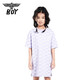 BOY JUNIOR夏季潮牌女童寬松連衣裙舒適滑爽字母LOGO老花滿印老鷹G17009 紫色 140