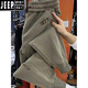 JEEP SPIRIT吉普衛(wèi)褲大碼秋冬刺繡哈倫加絨褲男女情侶寬松顯瘦束腳加肥加大運 綠色 2XL 125-150斤