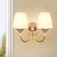慕庭美式壁燈臥室床頭燈全銅輕奢客廳背景墻樓梯過(guò)道歐式仿古新款墻燈 全銅1807雙頭壁燈