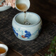 原也小號古彩陶瓷建水帶蓋家用輕奢茶渣缸水盂功夫茶具零配件復(fù)古 古彩獅子滾繡球 單個(gè)（350mL）