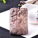 初享（CHUXIANG）冰種黑曜石關(guān)公吊墜男士武財(cái)神關(guān)二爺關(guān)羽項(xiàng)鏈 冰種黑曜石祥龍關(guān)公 半珠鏈掛繩