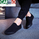 卡帝樂(lè )鱷魚(yú)夏季純黑色老北京布鞋一腳蹬男鞋懶人鞋透氣休閑板鞋全黑帆布鞋男 【1688】全黑色帆布款 38