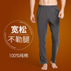 維尼瑪希男士寬松秋褲不勒腿100%純棉線(xiàn)褲秋冬薄款透氣全棉毛褲內穿打底褲 深灰色 L【推薦體重130-150斤】