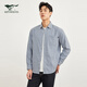 七匹狼【純棉】長(cháng)袖襯衫男裝春季新款抗皺肌理提花休閑襯衣柔軟上衣 112(中藍) XL 175/92A