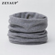 ZEYAUP脖套女保暖冬季護脖子圍巾男純羊毛情侶款套頭圍脖女 淺灰