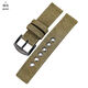 SNQP加厚帆布表帶適配華為GT4天梭力洛克軍表運動(dòng)表男裝復古表鏈 綠色+黑扣 24MM