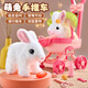 雅斯妮兒童玩具兔子電動寵物會動會叫狗毛絨女孩3-6歲仿真動物生日禮物