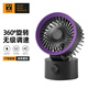 TGVI'S【首創(chuàng)小風(fēng)扇】桌面風(fēng)扇辦公室小型迷你小電風(fēng)扇大風(fēng)力靜音便攜usb充電宿舍專用搖頭臺式電扇伴侶 2000mAh 升級-能搖頭 帶電池桌面循環(huán)扇黑紫 超大風(fēng)力 | 無極調(diào)節(jié) | 安穩(wěn)無噪