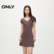 ONLY夏季復古做舊顯瘦U型領(lǐng)T恤裙短裙連衣裙女|124261013 E09 深塵灰色 M (165) 84A