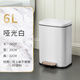 德斯頓（DESDENML）帶蓋靜音緩降家用腳踩垃圾桶 客廳廚房臥室辦公室 6L-啞光白