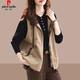 皮爾卡丹（pierre cardin）高端時(shí)尚燈芯絨馬甲外套女春秋冬2025年新款洋氣外穿歐貨背心馬夾 卡其色 L (建議100-110斤)