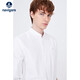 納維凱爾意大利小帆船男全棉抑菌長(cháng)袖襯衫立領(lǐng)襯衣1333003503 白 L/40 