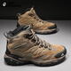 JACK WOKEKNSN狼爪云大碼登山鞋男防水防滑高幫鞋專(zhuān)用越野耐磨徒步鞋真皮戶(hù)外鞋 卡其色 43