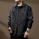 金古萊復古水洗牛仔襯衫男長(cháng)袖春秋款寬松美式休閑襯衣潮流簡(jiǎn)約大碼外套 黑色 XL 【體重140-160斤】
