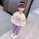 Radinka2025春秋新款女童衛(wèi)衣褲套裝洋氣兒童衛(wèi)衣女寶寶運動兩件套LYF 淺紫色蝴蝶結(jié)套裝 100 (建議90-100cm)