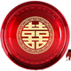 糖果盤(pán)婚禮喜盤(pán)新娘敬茶盤(pán)水果盤(pán)零食紅色果盤(pán)不銹鋼托盤(pán)婚慶用品 雙喜百合盤(pán)一個(gè)[直徑36厘米]