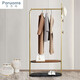 普洛姆（PORUOMS） 輕奢ins落地衣帽架不銹鋼大理石掛衣架臥室高級家用實(shí)木置物架 金色
