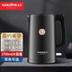 金灶（KAMJOVE） 全鋼無(wú)縫電熱水壺開(kāi)水壺 雙層防燙電水壺大容量家用 1.7L E-18黑色