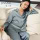 金三塔睡衣女真絲桑蠶絲素色簡(jiǎn)約可外穿簡(jiǎn)奢家居服