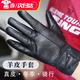 諄梧真皮手套男冬季加絨加厚真羊皮保暖騎行電動(dòng)車(chē)摩托車(chē)防水防風(fēng)手套 【單個(gè)紐扣款】羊皮手套 均碼