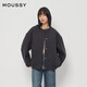moussy 新品老錢(qián)靜奢風(fēng)廓形毛呢夾克外套女010HAJ30-1401 170炭灰色 均碼 00020/F